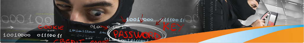 Security Alert. A picture of a thief who is lerking to steal you identity.